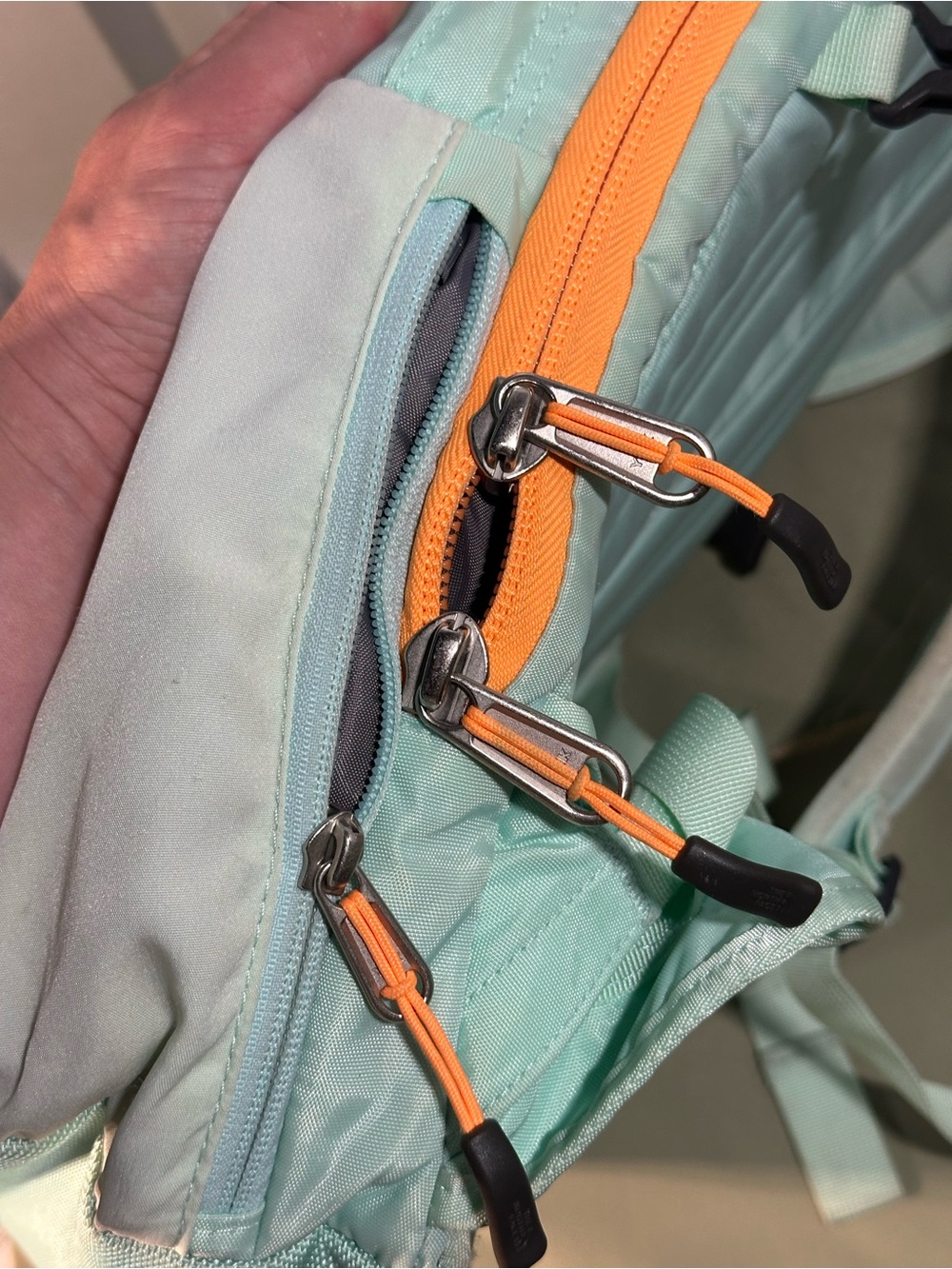 The North Face Surge II Backpack Mint Green Orange Laptop Bag - Picture 6 of 13